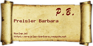 Preisler Barbara névjegykártya