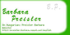 barbara preisler business card